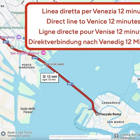 Appartement 7 Posti, A Pochi Minuti Da Venezia, Posto Auto Mestre